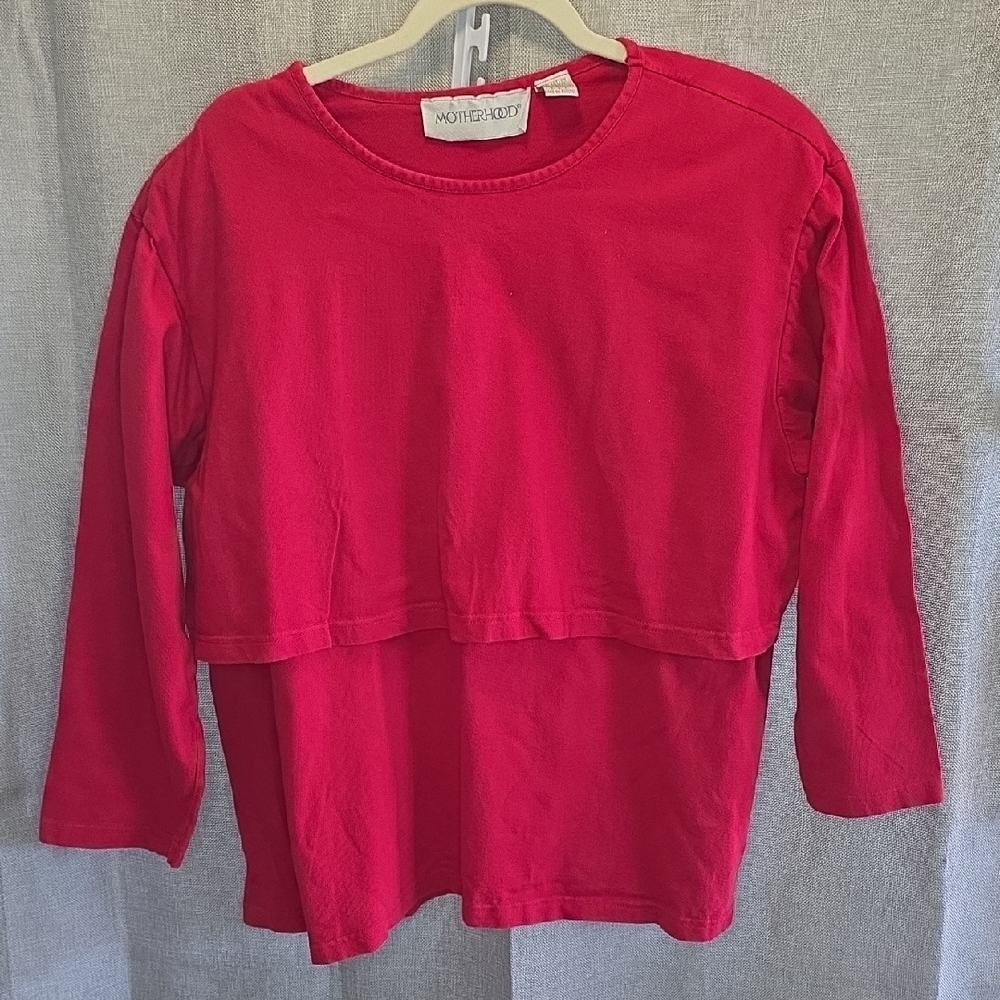 Motherhood Vibrant Red Long Sleeve Nursing Sweatshirt Women's size M